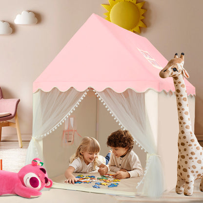 Wisairt Kids Tent, Play Tent Large Playhouse Indoor with Mat Waterproof for Boy Girl Birthday Gift for Kids, Pink