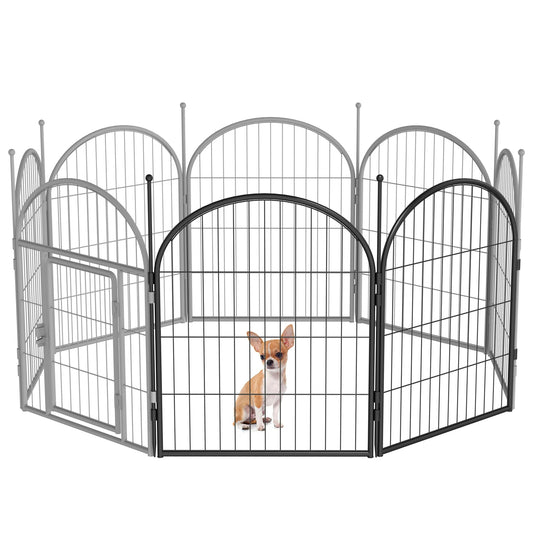 Dog Playpen,2 Panels 24" Height Dog Fence for Small Medium Dogs Pets,Dog Kennel for Outdoor Indoor Camping Yard and RV(Black)